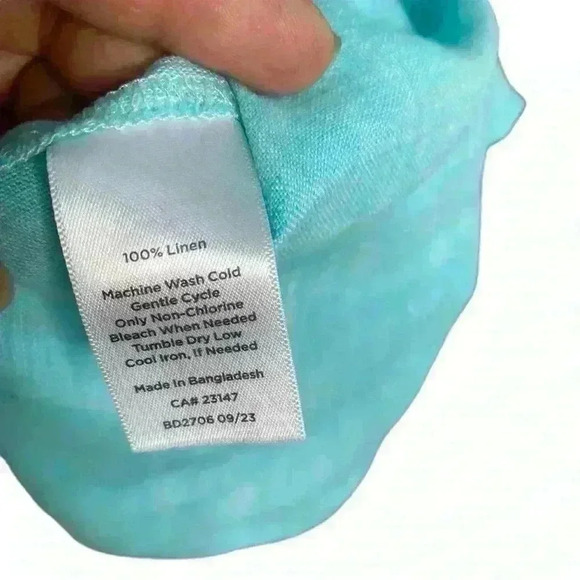 TALBOTS The Sutton Shirtdress Fit & Flare Cross Dye 100% Linen in Aqua Size 6 - Picture 12 of 12